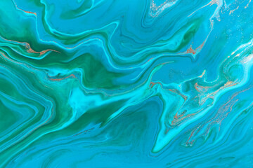 Fototapeta na wymiar Ocean wave style abstract marble blue texture.