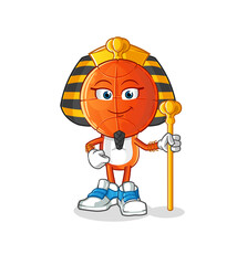 basketball head cartoon ancient egypt. cartoon mascot vector