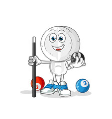 medicine tablet head cartoon plays billiard character. cartoon vector