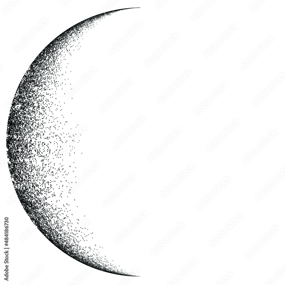 Wall mural half circle brush stroke border frame . grunge element for your design . moon logo . letter c . disp