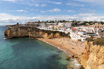Fototapeta na wymiar Beautiful Landscape over the Carvoeiro beach in Portugal