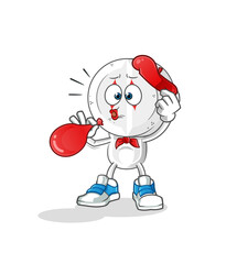 medicine tablet head cartoon pantomime blowing balloon. cartoon vector