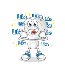 medicine tablet head cartoon give lots of likes. cartoon vector