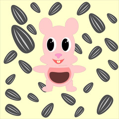 hamster and sunflower seed background