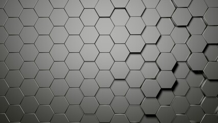 Silver reflective hexagon background