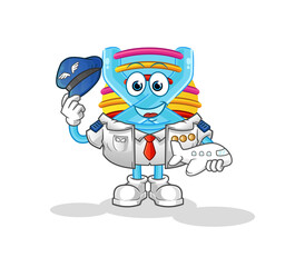 DNA pilot mascot. cartoon vector