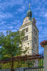 Fototapeta na wymiar St. Emmeram Abbey tower, Regensburg, Germany