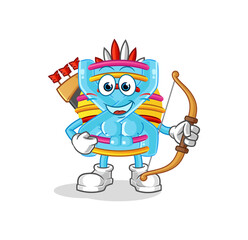 Obraz premium DNA native american tribe. cartoon mascot vector