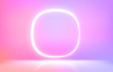 Superellipse neon frame on vivid background