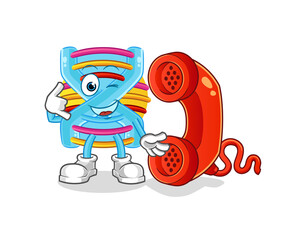 DNA call mascot. cartoon vector