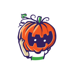 Halloween Pumpkin Head Vector Illustration