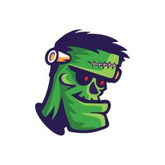 Frankenstein Zombie Logo Illustration