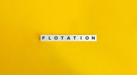 Company Flotation Banner. Letter tiles on bright orange background. Minimal aesthetics.