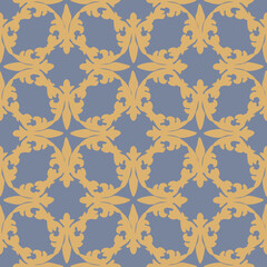 French fleur de lis royal lily seamless pattern. Farmhouse cottage background. Lilies lys flower flourish motif allover rustic damask. © Limolida Studio