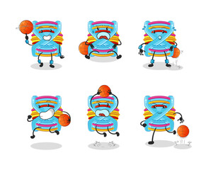 DNA basketball player group character. mascot vector