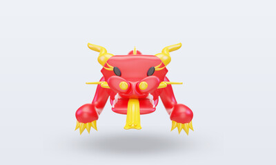 3d chinese new year Dragon icon rendering front view