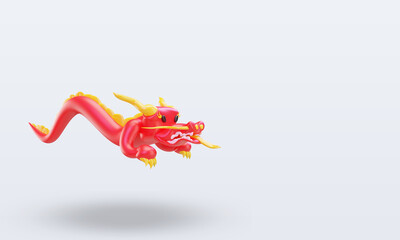 3d chinese new year Dragon icon rendering left view