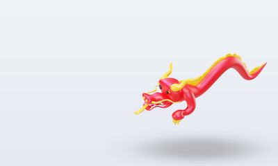 3d chinese new year Dragon icon rendering right view