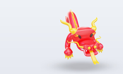 3d chinese new year Dragon icon rendering Top view