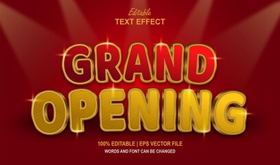 Grand Opening Editable Text Effect Style