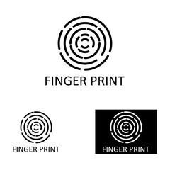 fingerprint icon, with simple and modern logo graphic art design.