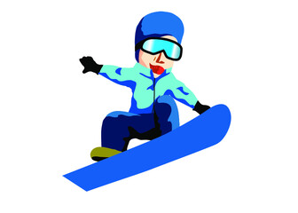 スノボー　ジャンプ   スポーツイラスト