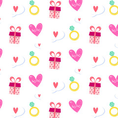 Pattern with love hearts. Idea for St. Valentine's day decoration 
