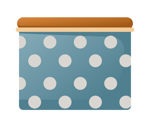 Vector jar for spices, cereals, condiments, bulk products or sugar. Vector drawing of a container for cereals isolated on a white background. Kitchen storage organization, flat style items.