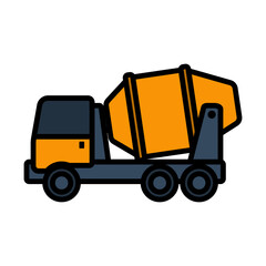 Naklejka premium Icon Of Concrete Mixer Truck