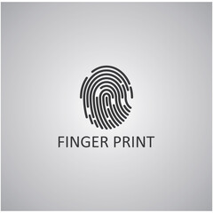 fingerprint icon, with simple and modern logo graphic art design.