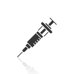 solid icons for Syringe and shadow,vector illustrations