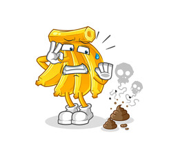 Banana with stinky waste illustration. character vector