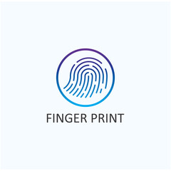 fingerprint icon, with simple and modern logo graphic art design.