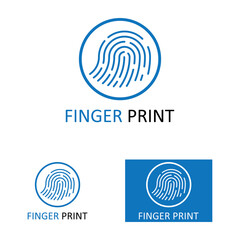 fingerprint icon, with simple and modern logo graphic art design.