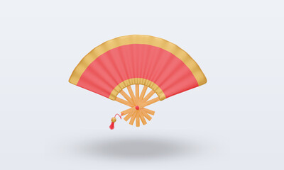 3d chinese new year Fan icon rendering front view