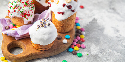 Easter holiday Easter cake homemade pastry sweet bread pastry dessert celebratory holiday orthodox christians easter treat healthy meal food snack on the table copy space food background