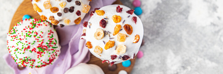 Easter holiday Easter cake homemade pastry sweet bread pastry dessert celebratory holiday orthodox christians easter treat healthy meal food snack on the table copy space food background