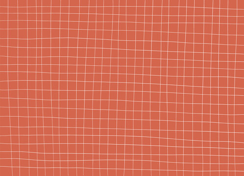 White grid on terracotta color background, paper texture.	Vector design.