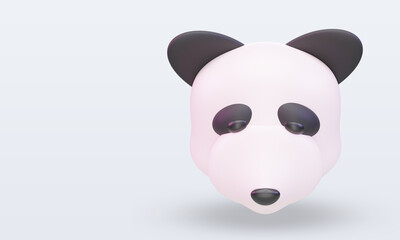 3d chinese new year Panda Bear icon rendering Top view