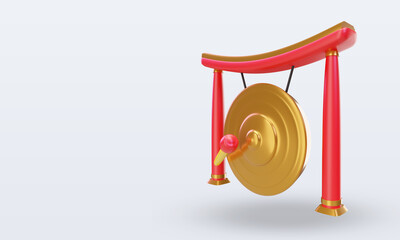 3d chinese new year Gong icon rendering right view