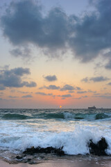 Mediterranean coast in southern Israel near the city of Ashkelon