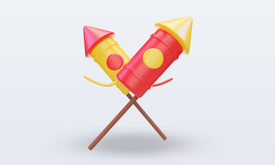 3d chinese new year Fireworks icon rendering front view