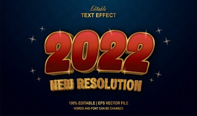 2022 New Resolution Editable Text Effect