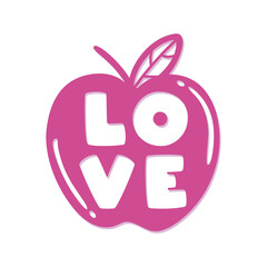 Love Teacher Illustration Clip Art Design Shape. Back to School Silhouette Icon Vector.
