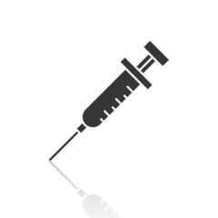 solid icons for Syringe and shadow,vector illustrations