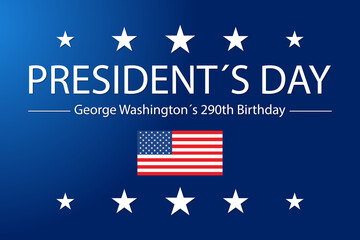Obraz na płótnie Canvas Presidents Day USA, 290th Birthday George Washington