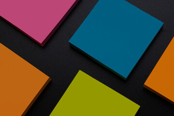 blackboard with Note Paper on cement background