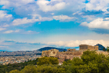 Fototapeta na wymiar Acropolis of Athens ruins Parthenon Greeces capital Athens in Greece.