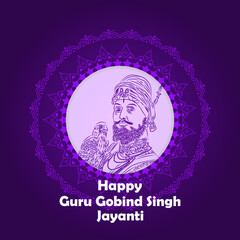 Guru Gobind Singh Jayanti Greeting Card Design 