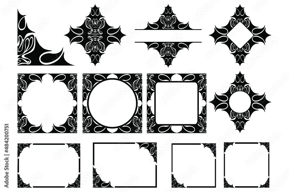 Wall mural Set Ornament Border